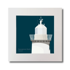 Illustration  Duncannon North lighthouse on a midnight blue background, mounted and measuring 30x30cm.