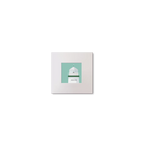 Illustration  Warren Point lighthouse on an ocean green background, mounted and measuring 10x10cm.