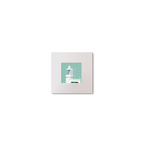 Illustration  Sheeps Head lighthouse on an ocean green background, mounted and measuring 10x10cm.