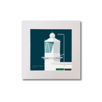Illustration  Sheeps Head lighthouse on a midnight blue background, mounted and measuring 20x20cm.
