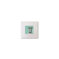 Illustration  The Great Light lighthouse on an ocean green background, mounted and measuring 10x10cm.
