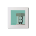 Illustration  The Great Light lighthouse on an ocean green background, mounted and measuring 20x20cm.