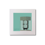 Illustration  The Great Light lighthouse on an ocean green background, mounted and measuring 20x20cm.