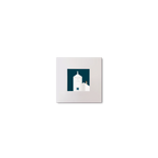 Small artwork of a white lighthouse with small building next to it on a midnight blue background