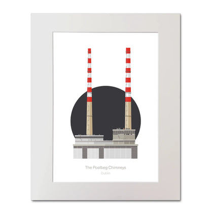 Unframed and mounted wall art of the Poolbeg Chimneys, power plant in Dublin Ireland.