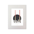 Illustration of the Poolbeg Chimneys, power plant in Dublin Ireland, unframed wal art.
