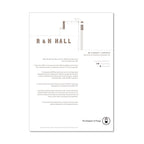 Illustrated wall art of R&H Hall in Port of Cork, info insert.