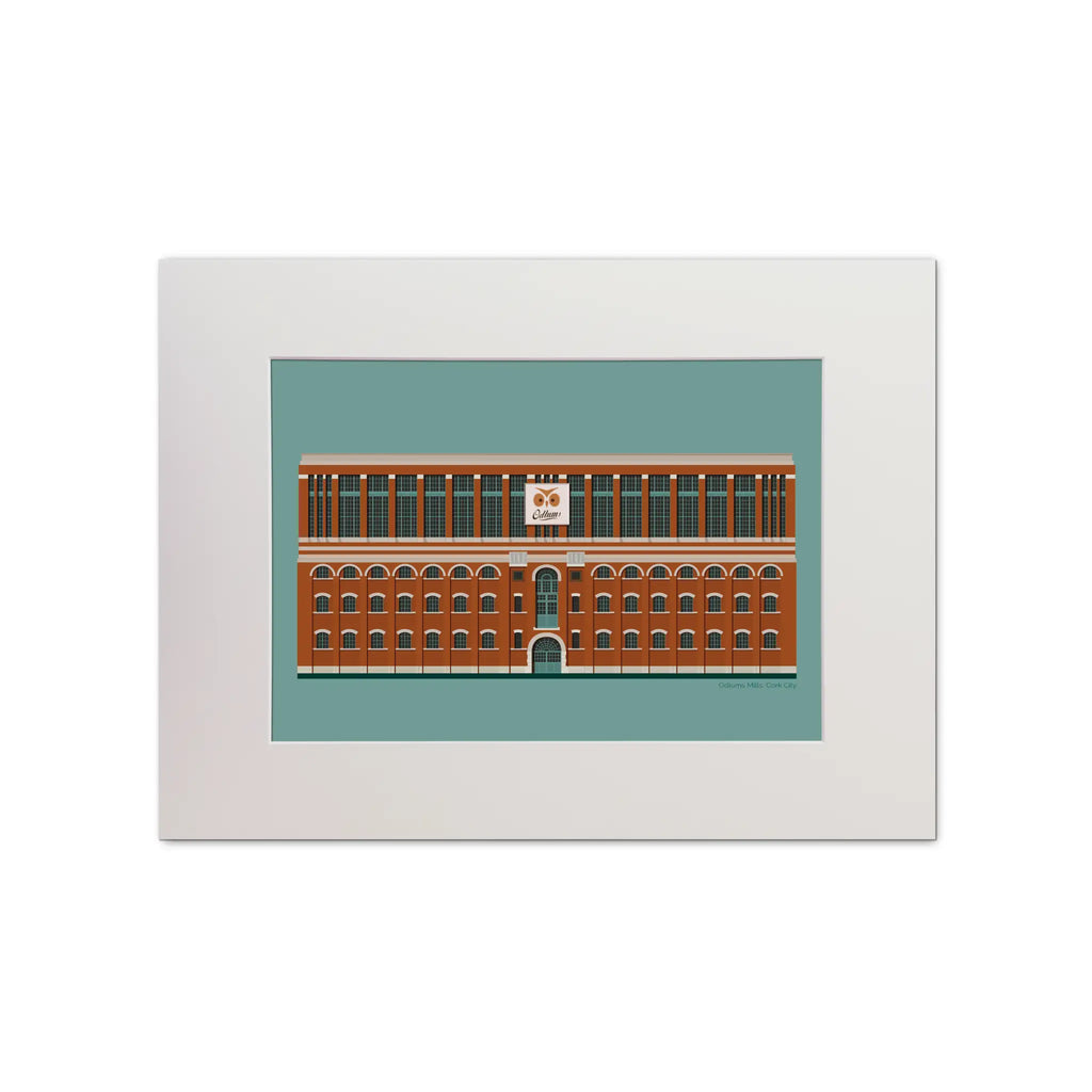 Mounted contemporary wall art of the abandoned Odlum's Flour Mill in Cork, Ireland.