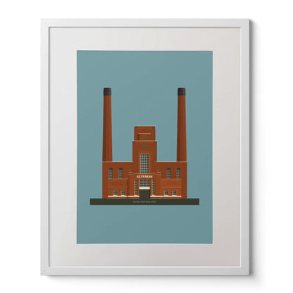 Framed wall art of the former Guinness Power Station, now headquarters of Roe&Co distillery in Dublin Ireland.