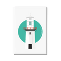 Galley Head Lighthouse Co. Cork rectangular fridge magnet on white background with green circle design