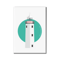 Fanad Head Lighthouse Co. Donegal rectangular fridge magnet on white background with green circle design
