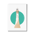 Fastnet Lighthouse Co. Cork rectangular fridge magnet on white background with green circle design
