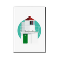Charles Fort Lighthouse Co. Cork rectangular fridge magnet on white background with green circle design