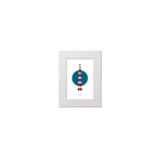 Artwork of Dutch lighthouse Ameland with a blue circular background on white
