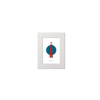 Artwork of Dutch lighthouse Schiermonnikoog with a blue circular background on white