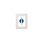 Artwork of Scottish lighthouse Skerryvore with a blue circular background on white
