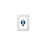 Artwork of a Scottish lighthouse Bell Rock with a blue circular background on white