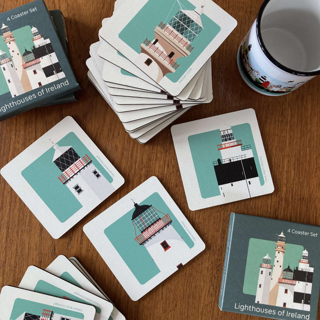 4 Coaster Set - Lighthouses of Ireland