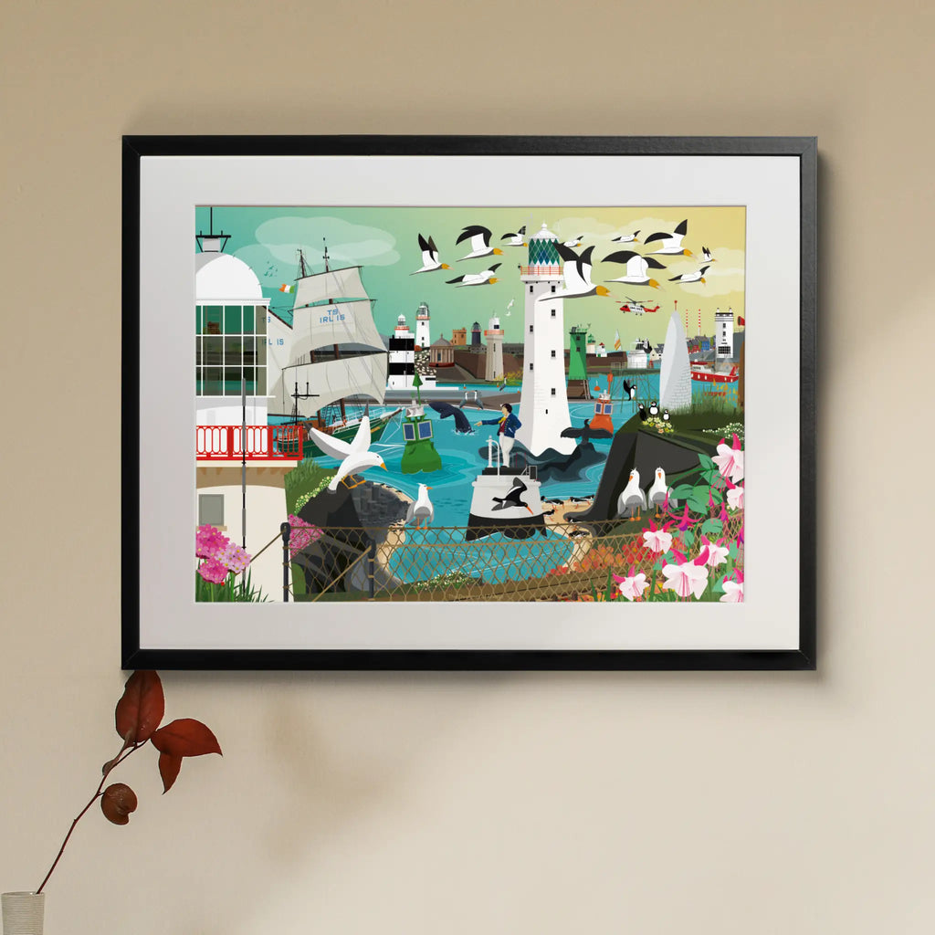 Coastal Ireland Jigsaw puzzle framed hanging on wall