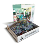 Coastal Ireland 1000 piece jigsaw puzzle open box showing puzzle pieces