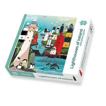 Jigsaw puzzle, lighthouses of Ireland, outer box.