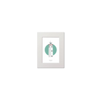 Illustration of Fanad Head lighthouse on a white background inside light blue square, mounted and measuring 15x20cm.