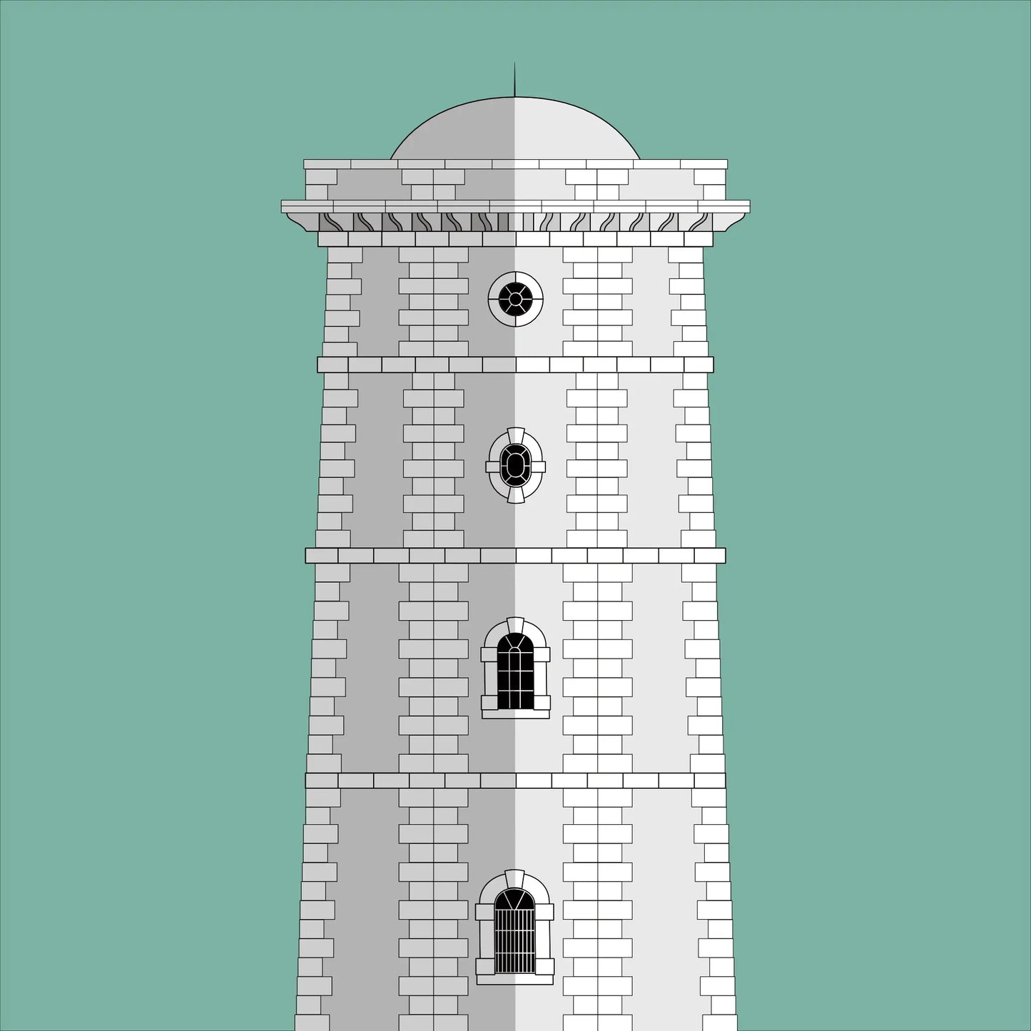 Wicklow lighthouse, County Wicklow, Ireland detail
