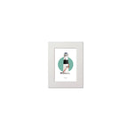 Illustration of Blackrock lighthouse on a white background inside light blue square, mounted and measuring 15x20cm.