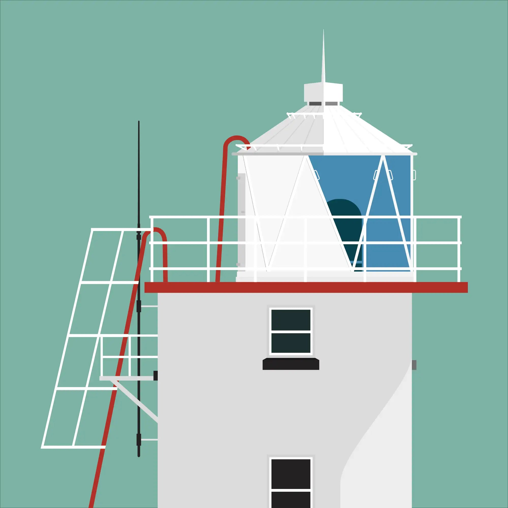 Skelligs lighthouse, County Kerry, Ireland detail