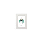 Illustration of Roancarrigmore lighthouse on a white background inside light blue square, mounted and measuring 15x20cm.