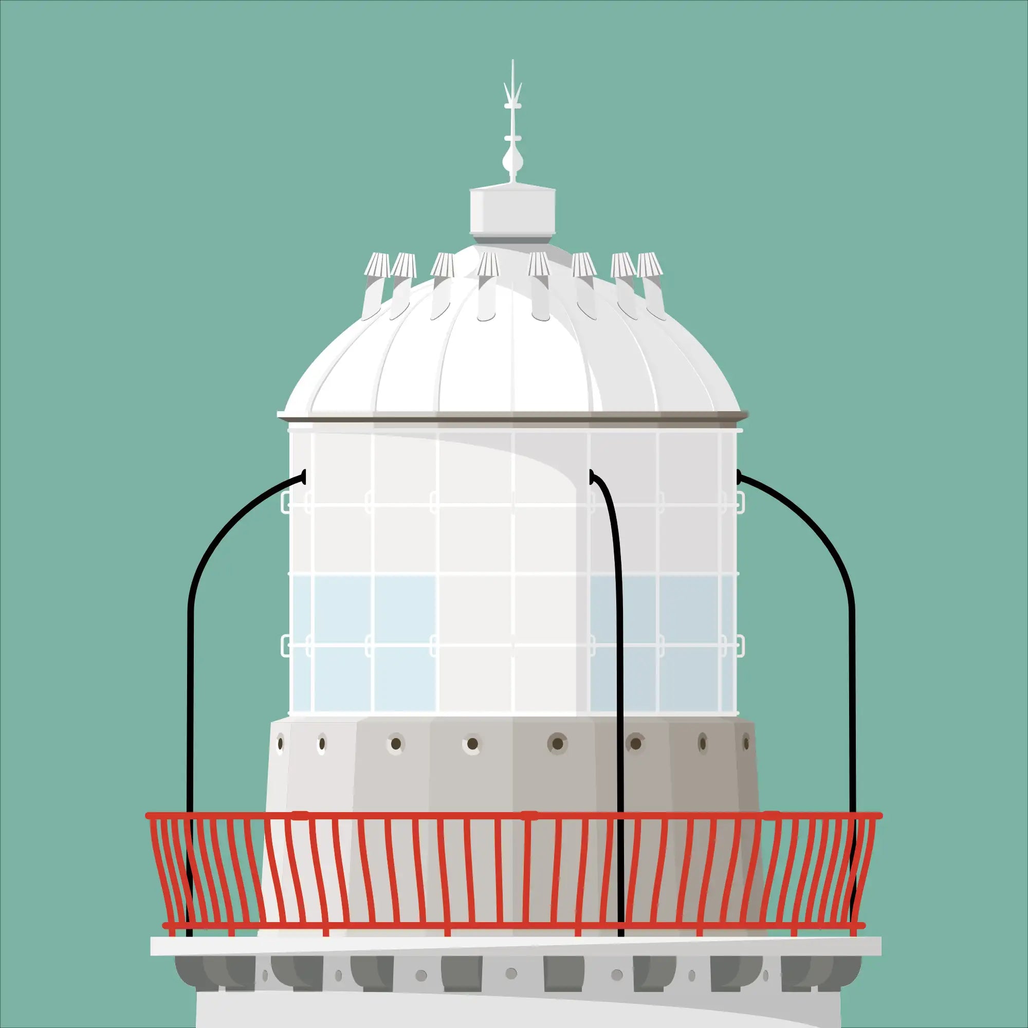 Rotten Island lighthouse, County Donegal, Ireland detail