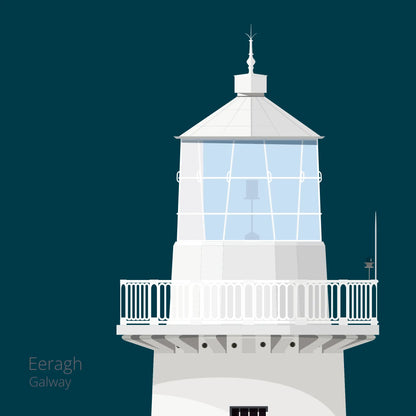 Illustration Eeragh lighthouse on a midnight blue background