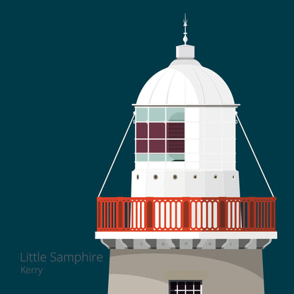 Illustration Little Samphire lighthouse on a midnight blue background