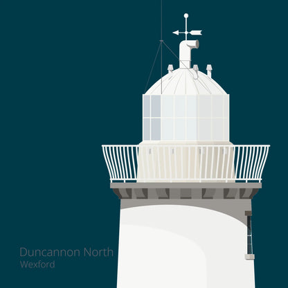 Illustration  Duncannon North lighthouse on a midnight blue background