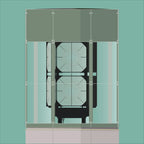 Contemporary graphic illustration of The Great Light lighthouse on a white background inside light blue square.