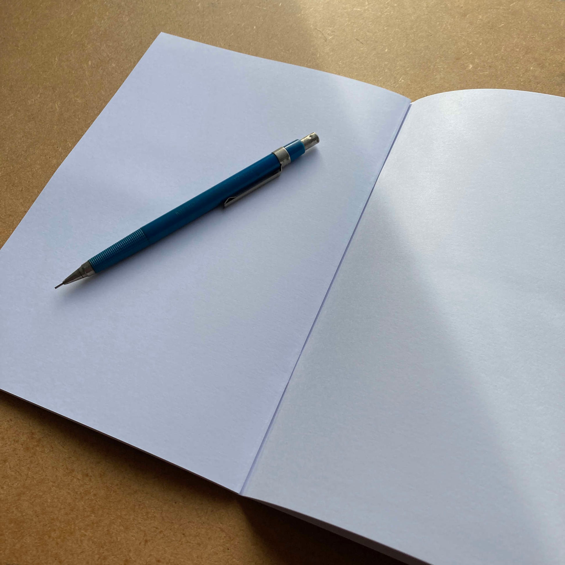 Inside view of the blank notebook.